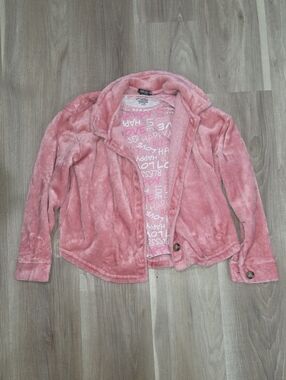 •Insta Girl• Little Girls Pink Plush Jacket Matching Set